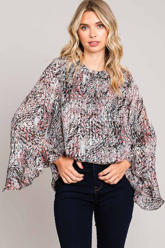 Black & Pink Patterned Top