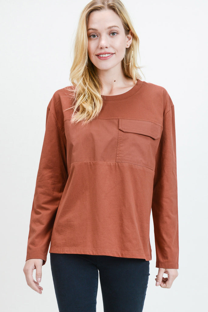 Burnt Brick Casual Top