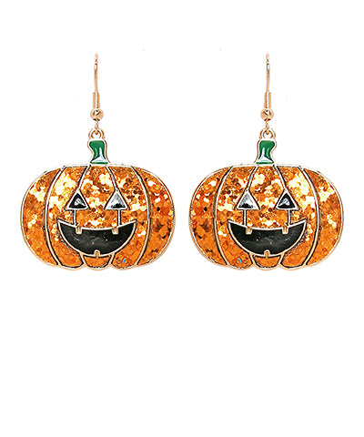 Jack O Lantern Pumpkin Earrings