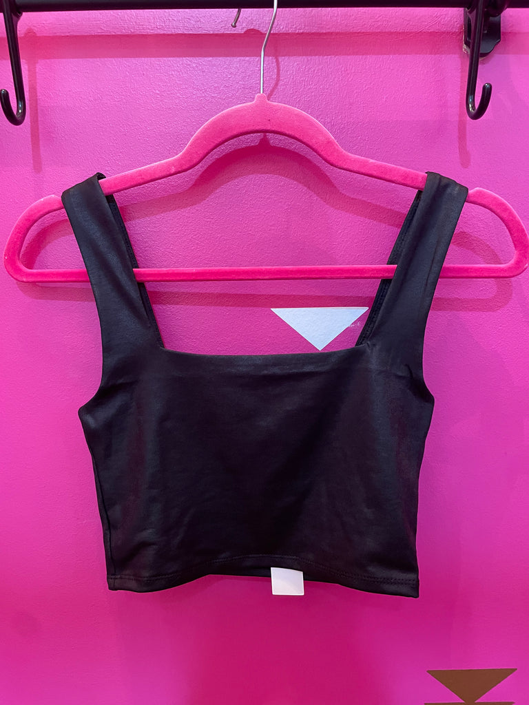 Cropped Square Neck Tank Top