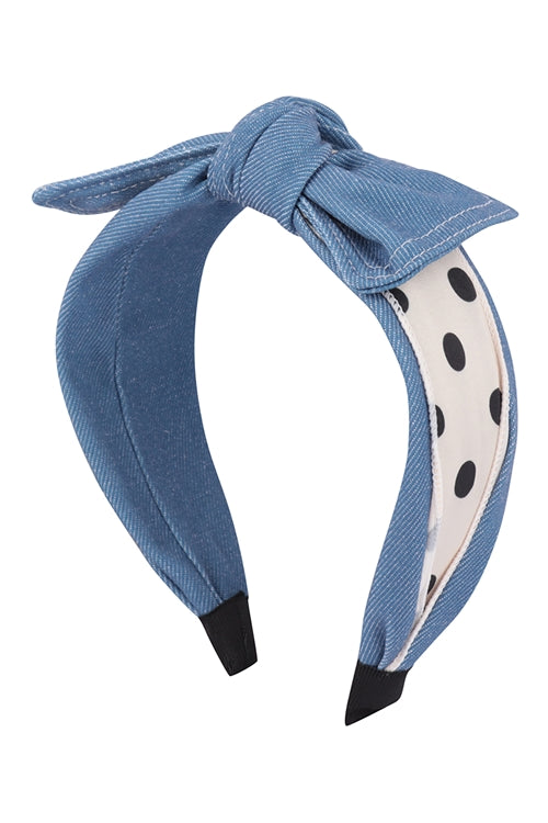 Denim Polka Dot Headband