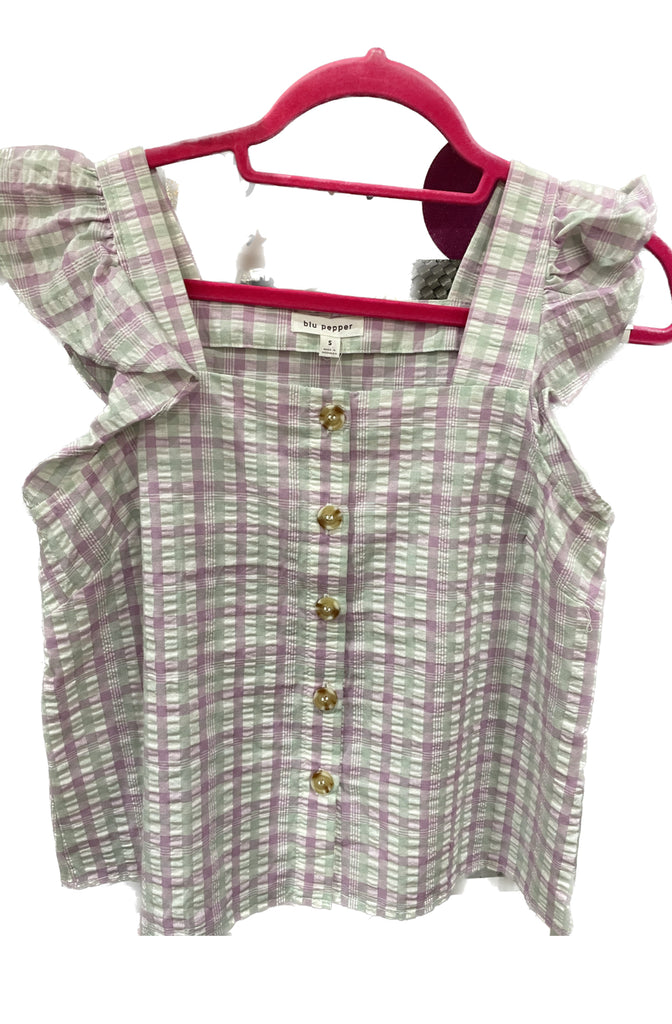 Lilac Plaid Top