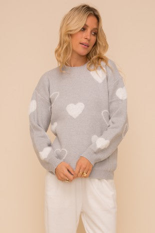 Grey Heart Sweater