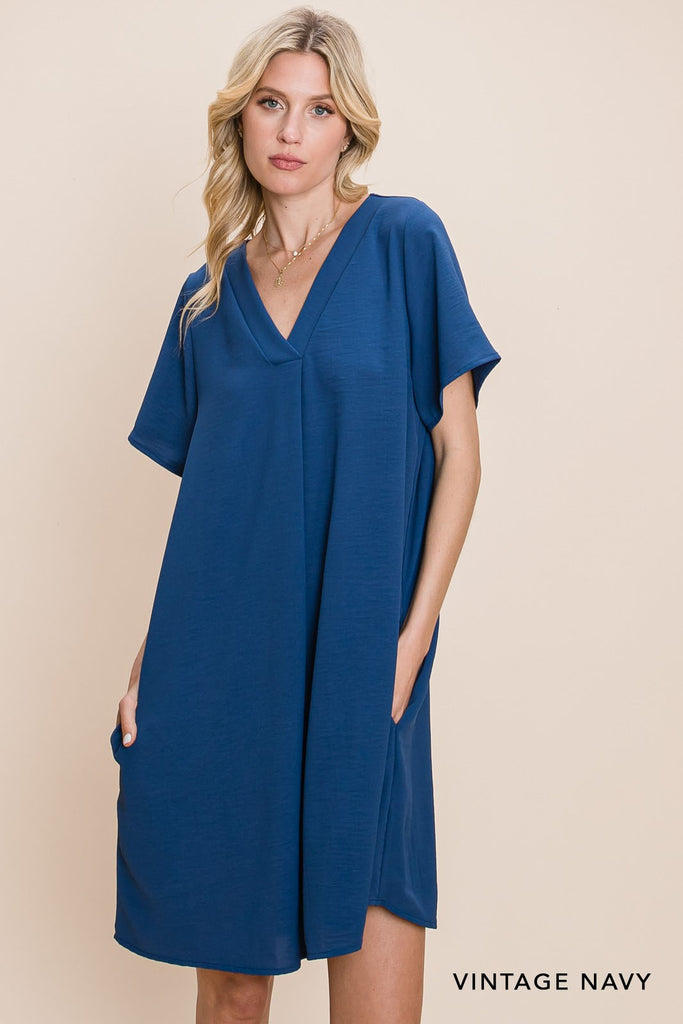 Navy Blouse Dress