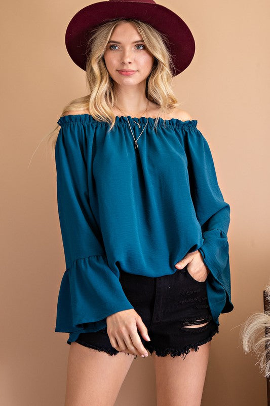 Brighten Up Your Day Off Shoulder Top
