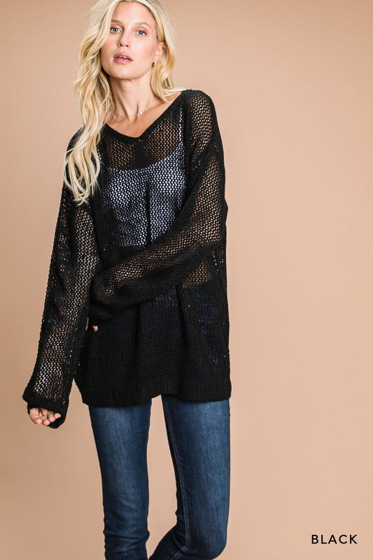 Black Sheer Sweater