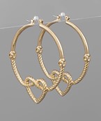 Weave Heart Hoop Earrings