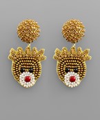Reindeer Beaded Earrings