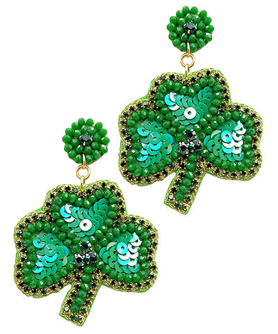 Sequin Shamrock Earrings