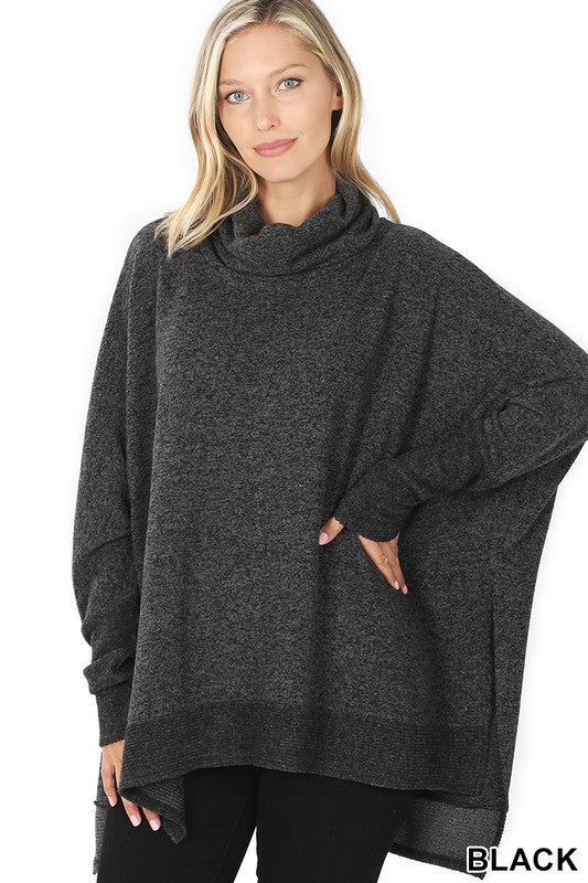 black cowl sweater