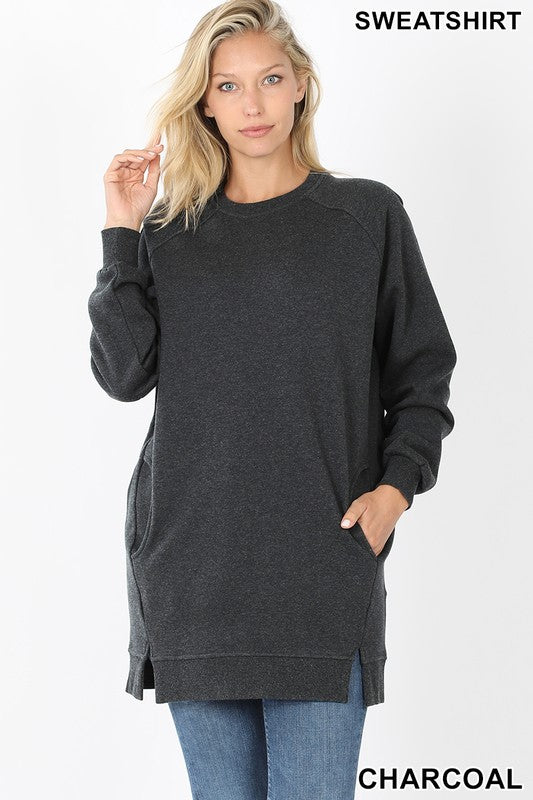 sweatshirt dress charcoal