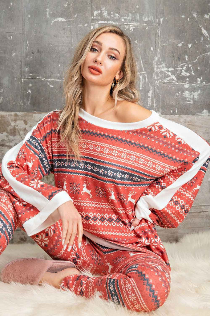 Red Holiday Lounge Set