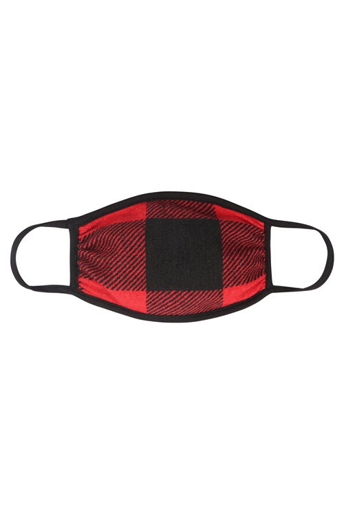 red plaid mask