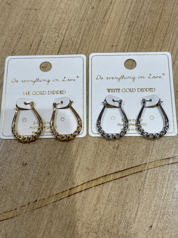 Oval Twisted Hoops