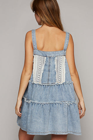 POL Denim & Crochet Overall Jumper