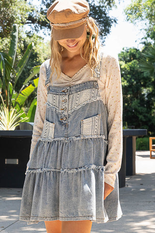 POL Denim & Crochet Overall Jumper