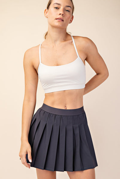 Stretch Woven Active Pleat Tennis Skort