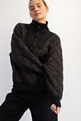 Quilted Snap Pullover