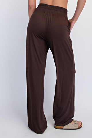 Espresso Viscose Modal Wide Leg Pants - $26 Sale