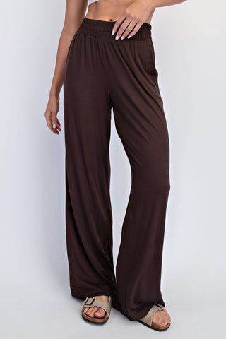 Espresso Viscose Modal Wide Leg Pants - $26 Sale