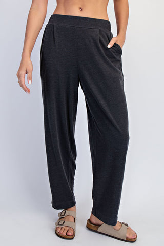 Mineral Washed Cotton Pleated Cocoon Pants