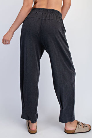 Mineral Washed Cotton Pleated Cocoon Pants
