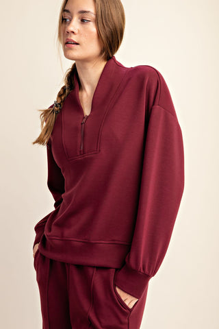Rae Mode Modal Scuba Luxe Half Zip Jacket - 20 $26 Sale