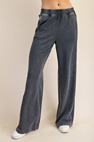 Cotton Mineral Wash Ribbed Side Pants