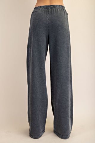 Cotton Mineral Wash Ribbed Side Pants