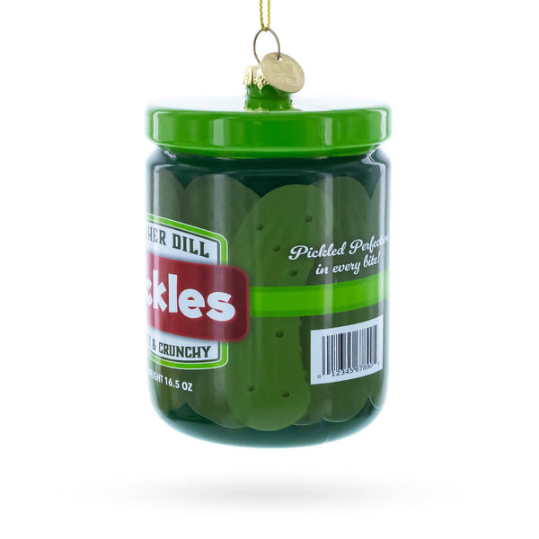 Kosher Dill Pickles Jar Glass Ornament