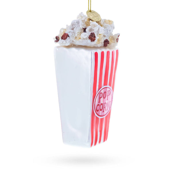 Popcorn Bucket Glass Ornament