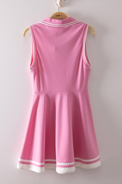 VERY J - ND32089-Collared Sleeveless Activewear Tennis Dress
