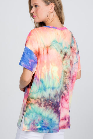 Super Soft Crew Neck Tie Dye Top - Black Friday Doorbuster