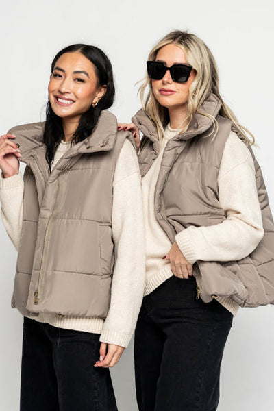 Khaki Puffy Vest