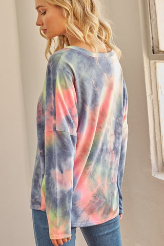 Tie Dye Thermal Top - Black Friday Doorbuster