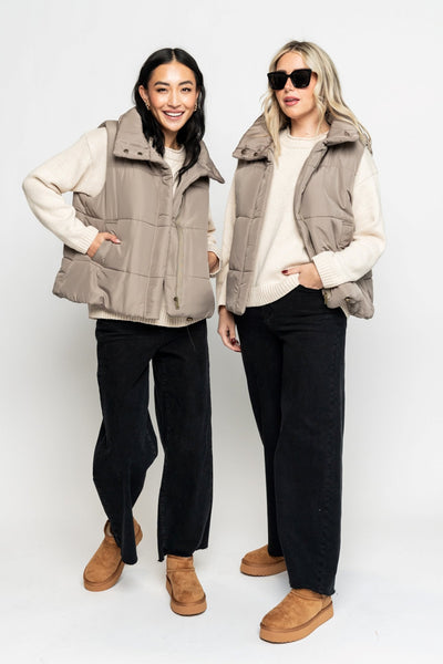 Khaki Puffy Vest