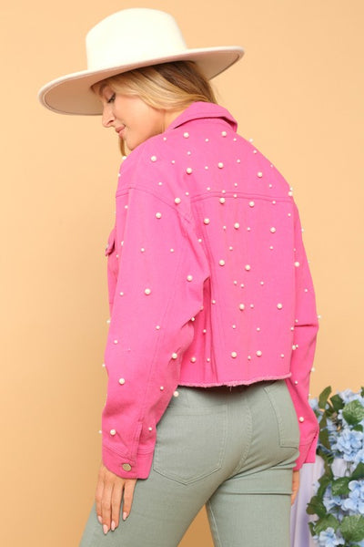 Pearl Studded Denim Jacket
