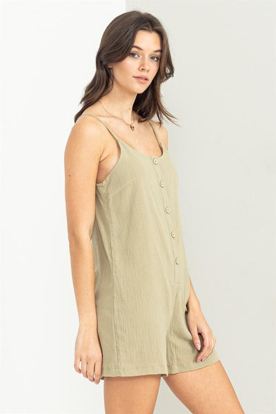 Sense of Style Button Front Sleeveless Romper