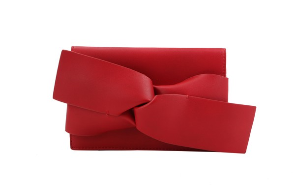 Bow Clutch Purse With Chain