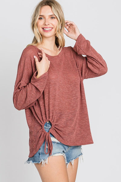 Heathered Mauve Dolman Sleeve Top