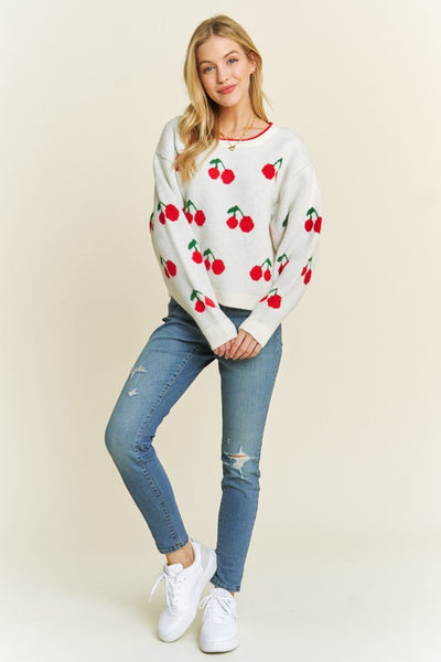 Cheerful In Cherries Sweater