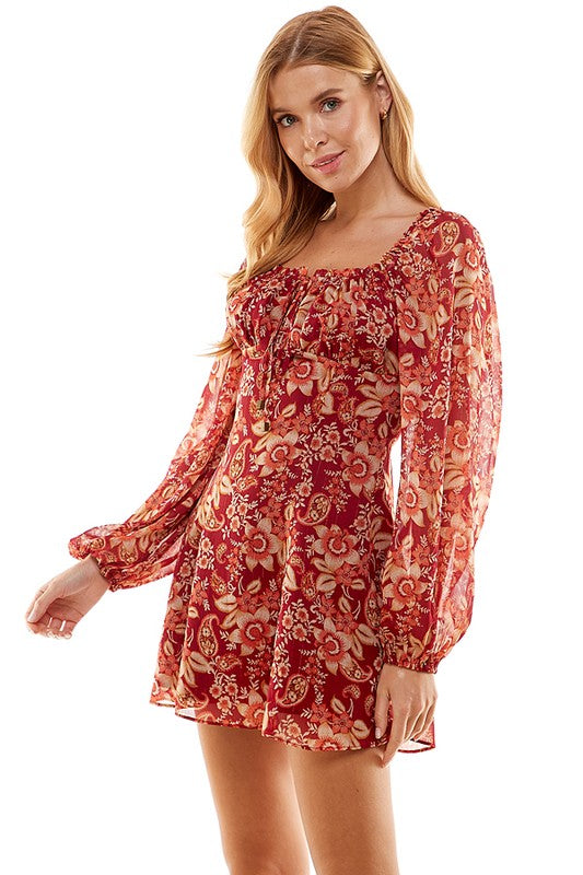 Red Paisley Mini Dress Medium Red Paisley Mini Dress Medium