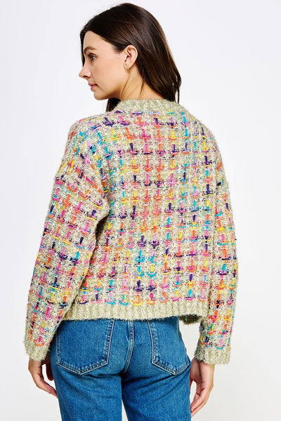 Showstopper Multi Tweed Knit Sweater