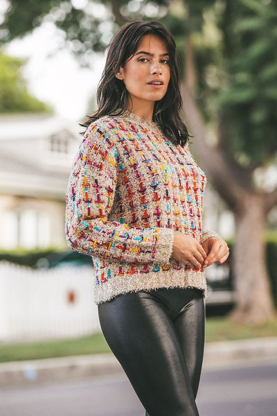 Showstopper Multi Tweed Knit Sweater