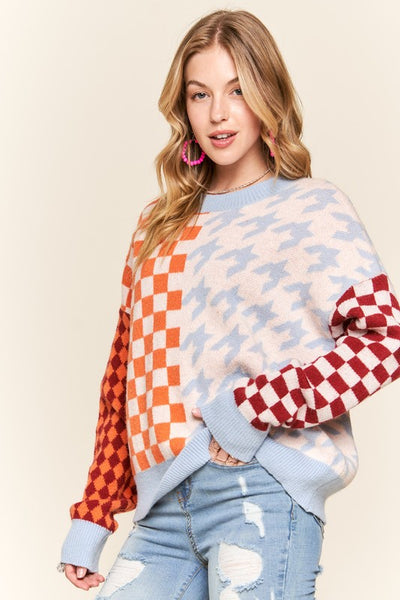 Checkered and Houndstooth Sweater