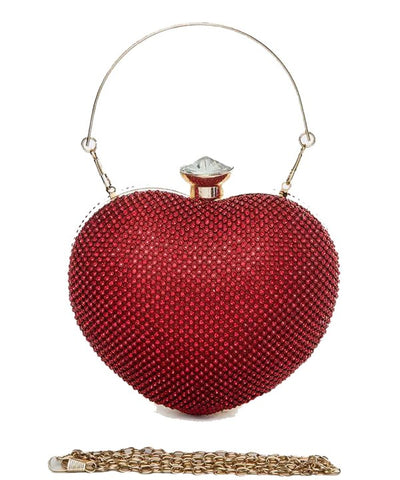 Rhinestone Heart Shape Iconic Clutch Bag