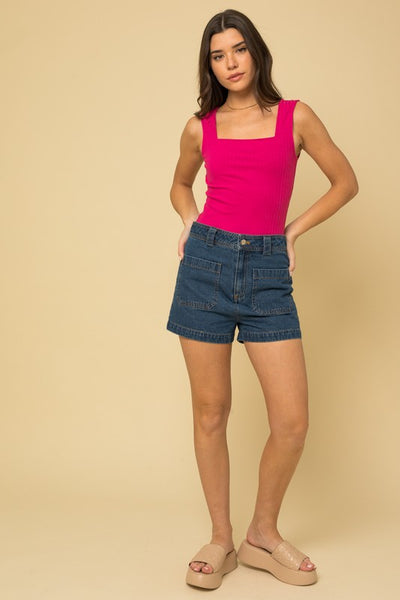 Sleeveless Square Neck Bodysuit