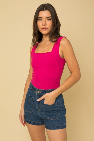 Sleeveless Square Neck Bodysuit