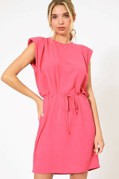 Fuchsia Shoulder Pad Dress