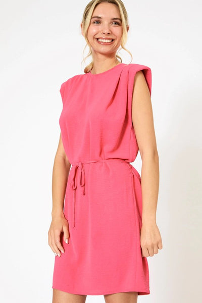 Fuchsia Shoulder Pad Dress